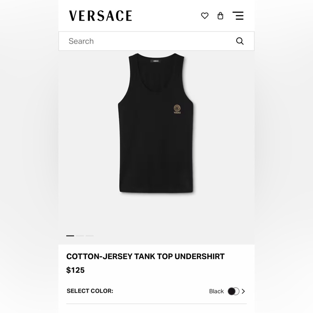 Versace Black Tank Top with Gold Logo - Picture 4 of 9